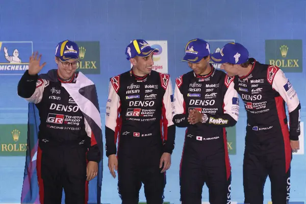 stock image SAO PAULO (SP), 07/14/2024 - The Toyota team confirmed their favoritism and won with car 8 composed of Sebastien Buemi, who finished the race, Brendon Hartley and Ryo Hirakawa, thus becoming the fifth different car to triumph in five Hypercars stages