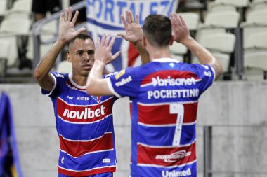 Fortaleza (CE), 07/17/2024 - Fortaleza EC vs Vitoria FC - Breno Lopes celebrates Fortaleza's first goal during the match , at Arena Castelao  clipart