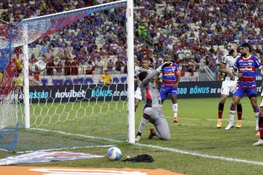 Fortaleza (CE), 07/17/2024 - Fortaleza EC vs Vitoria FC - Breno Lopes celebrates Fortaleza's first goal during the match , at Arena Castelao  clipart