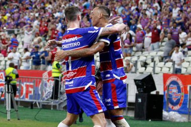 Fortaleza (CE), Brezilya 07 / 17 / 2024 - Fortaleza EC X Vitoria FC - Pochettino, Arena Castelao 'daki maçta Fortaleza' nın ikinci golünü kutluyor 