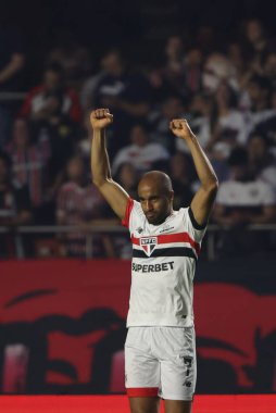 Sao Paulo (SP), 07 / 17 / 2024 - Sao Paulo 'lu Lucas 2024 Brezilya Şampiyonası' nın 17. raundunda Sao Paulo ve Gremio arasında oynanan maçta golünü kutluyor.
