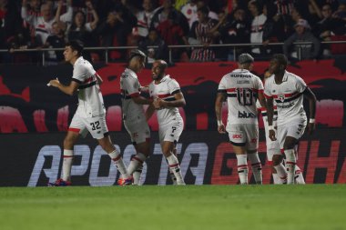 Sao Paulo (SP), 07 / 17 / 2024 - Sao Paulo 'lu Lucas 2024 Brezilya Şampiyonası' nın 17. raundunda Sao Paulo ve Gremio arasında oynanan maçta golünü kutluyor.