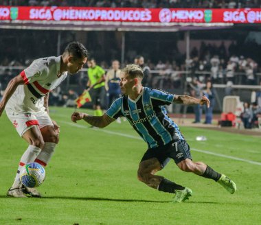 Sao Paulo (SP), 07 / 17 / 2024 - Soteldo do Gremio, Sao Paulo 'nun Gremio' ya karşı oynadığı maçın savunmasını belirledi.