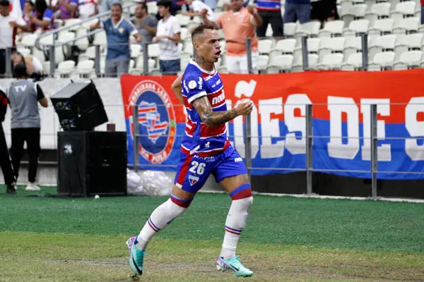 stock image Fortaleza (CE), 07/17/2024 - Fortaleza EC vs Vitoria FC - Breno Lopes celebrates Fortaleza's first goal during the match , at Arena Castelao 