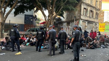 Sao Paulo (SP), 07 / 19 / 2024 - POLICE / TRAFFICKERS / CRACOLANDIA - Cracolandia 'da uyuşturucu kaçakçılarını ve mahkemelerce aranan kişileri tespit etmek için Polis Büyük Operasyonu, 19 Temmuz Cuma günü Sao Paulo' nun merkezinde.