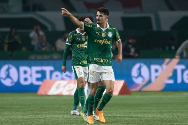 Sao Paulo (SP), 07 / 20 / 2024 - BRASILEIRO / PALMEIRAS vS CRUZEIRO - Flaco Lopez, Brezilya Şampiyonası 'nın 18. turu için geçerli olan Palmeiras ve Cruzeiro arasındaki maçta 20 Temmuz 2024 gecesi golünü kutluyor..