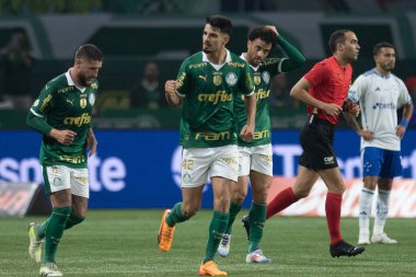 Sao Paulo (SP), 07/20/2024 - BRASILEIRO/PALMEIRAS VS CRUZEIRO - Flaco Lopez celebrates his goal in a match between Palmeiras and Cruzeiro, valid for the 18th round of the Brazilian Championship, on the night of this Saturday, July 20, 2024. clipart