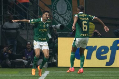 Sao Paulo (SP), 07 / 20 / 2024 - BRASILEIRO / PALMEIRAS vS CRUZEIRO - Flaco Lopez, Brezilya Şampiyonası 'nın 18. turu için geçerli olan Palmeiras ve Cruzeiro arasındaki maçta 20 Temmuz 2024 gecesi golünü kutluyor..