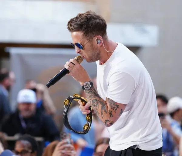 stock image OneRepublic Performs Live on the Today Show July 19, 2024, New York, USA: Ryan Tedder of OneRepublic delivered an outstanding performance on the Today Show at Rockefeller Center this morning. 