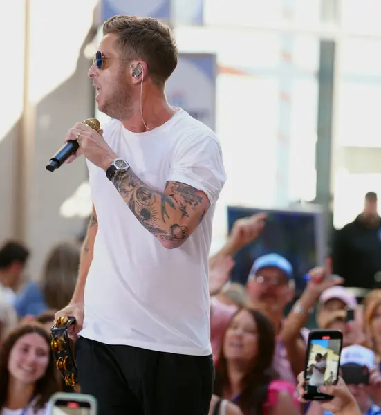 stock image OneRepublic Performs Live on the Today Show July 19, 2024, New York, USA: Ryan Tedder of OneRepublic delivered an outstanding performance on the Today Show at Rockefeller Center this morning. 