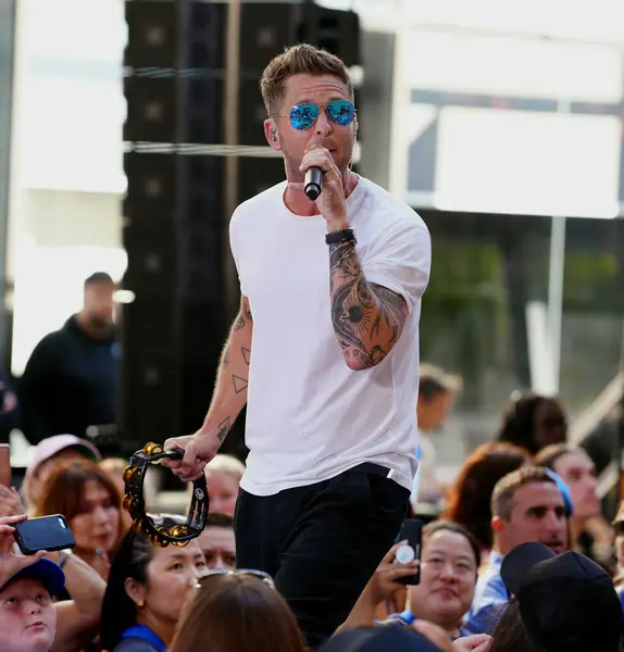 stock image OneRepublic Performs Live on the Today Show July 19, 2024, New York, USA: Ryan Tedder of OneRepublic delivered an outstanding performance on the Today Show at Rockefeller Center this morning. 