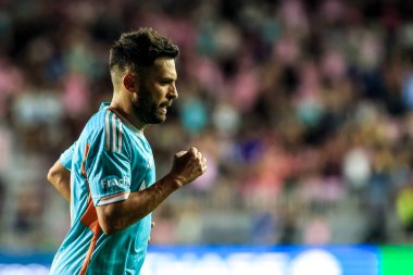 Miami FC, Chicago Fire FC 'ye karşı. 20 Temmuz 2024, Fort Lauderdale, Florida, ABD: Fort Lauderdale 'deki Chase Stadyumu' nda MLS sırasında Miami ve Chicago İtfaiyesi arasında futbol.