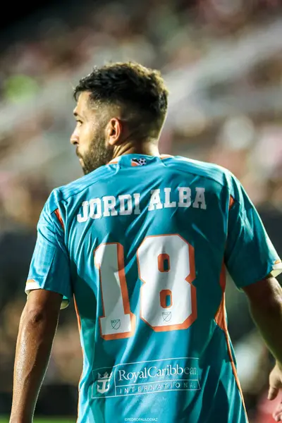 stock image MLS: Inter Miami FC vs Chicago Fire FC. July 20, 2024, Fort Lauderdale, Florida, USA: J. Alba of Inter Miami during soccer between Inter Miami and Chicago Fire FC during MLS at Chase Stadium in Fort Lauderdale.