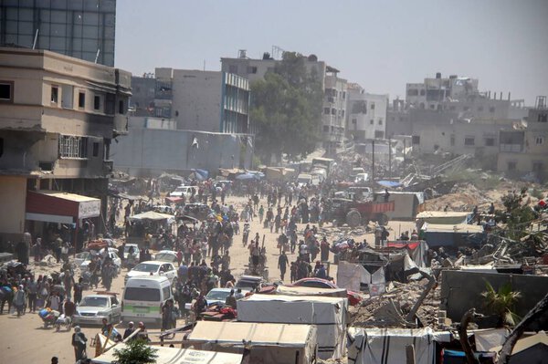 Около 44 человек, включая шестерых детей, были убиты в результате израильского нападения на Хан Юнес-сектор Газа. 22 июля, Хан Юнес, Газа, Палестина