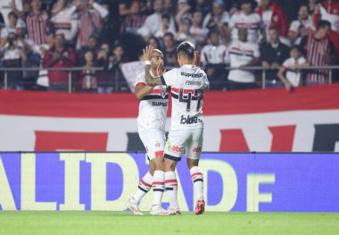 Sao Paulo (SP), Brezilya 07 / 24 / 2024 - Botafogo 'dan Tiquinho gol atıyor ve A serisi 2024 Brezilya Şampiyonası' nın 19.