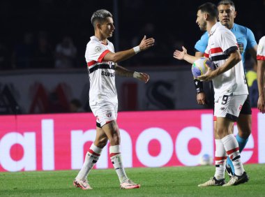 Sao Paulo (SP), Brezilya 07 / 24 / 2024 - Sao Paulo 'dan Ferreirinha gol attı ve A serisi 2024 Brezilya Şampiyonası' nda Sao Paulo ile Botafogo arasında oynanan karşılaşmada golünü kutladı.