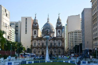 RIO DE JANEIRO (RJ), 07 / 25 / 2024 - Candelaria 'daki Olimpiyat Ateşini yeniden yakacakları bu Perşembe (25) saat 17.30' da düzenlenecek törenin hazırlıkları.