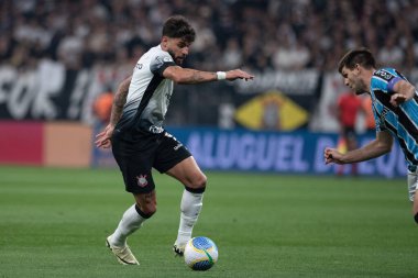 Sao Paulo (SP), Brezilya 07 / 25 / 2024 - Brezilya Şampiyonası 'nın 19. turu için geçerli olan Corinthians ve Gremio arasındaki maç, bu Perşembe gecesi, 25 Temmuz 2024, Sao Paulo-SP' deki Neo Quimica Arena 'da. 