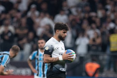 Sao Paulo (SP), Brezilya 07 / 25 / 2024 - Brezilya Şampiyonası 'nın 19. turu için geçerli olan Corinthians ve Gremio arasındaki maç, bu Perşembe gecesi, 25 Temmuz 2024, Sao Paulo-SP' deki Neo Quimica Arena 'da. 