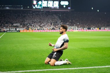 Sao Paulo (SP), Brezilya 07 / 25 / 2024 - Yuri Alberto, Brezilya Şampiyonası 'nın 19. turu için geçerli olan Corinthians ve Gremio arasındaki maçta 25 Temmuz 2024 gecesi golünü kutluyor.