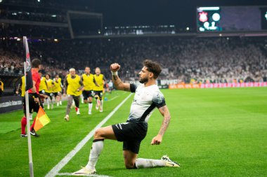 Sao Paulo (SP), Brezilya 07 / 25 / 2024 - Yuri Alberto, Brezilya Şampiyonası 'nın 19. turu için geçerli olan Corinthians ve Gremio arasındaki maçta 25 Temmuz 2024 gecesi golünü kutluyor.