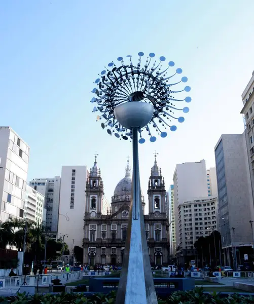 stock image RIO DE JANEIRO (RJ), 07/25/2024 - Lighting ceremony of the Rio 2016 Olympic Pyre, which takes place in Candelaria, Central region of Rio de Janeiro. With the presence of students from the municipal network, celebrities.