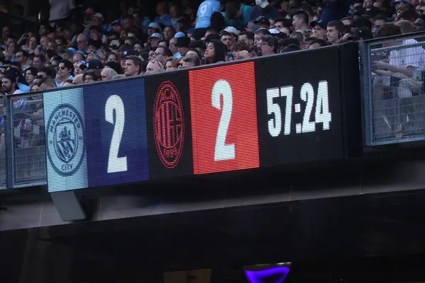 stock image Manchester City vs AC Milan, July 27, 2024, The Bronx, New York, USA: This anticipated international sold out soccer game  between The Citizen and Milan at Yankees Stadium where people enjoying watching their favorite players such as Haaland. 