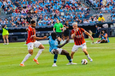 New York (ABD), 07 / 27 / 2024 FOOTBALL / PRE SEASON / AC MILAN / MANCHESTER CITY - Manchester City ile oynanan sezon öncesi maçta AC Milan 'dan Alexis Saelemaekers. 