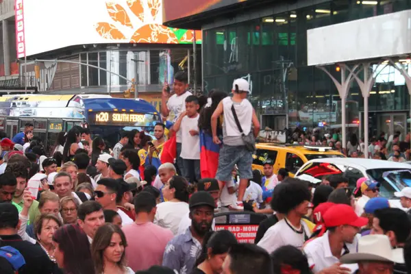 stock image Venezuelans Protest For Freedom and Free Elections at Times Square-New York. July 28, 2024, New York, USA