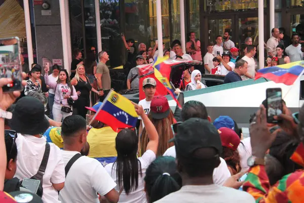 stock image Venezuelans Protest For Freedom and Free Elections at Times Square-New York. July 28, 2024, New York, USA