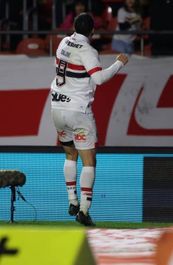 Sao Paulo (SP), Brezilya 07 / 30 / 2024 Sao Paulo oyuncusu Calleri, Copa do Brasil finalinin ilk etabında Sao Paulo ve Goias arasında oynanan maçta golünü atıyor ve bunu kutluyor.