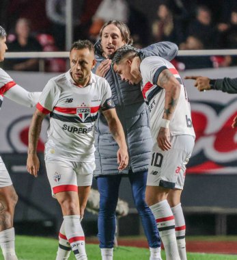 Sao Paulo (SP), Brezilya 07 / 30 / 2024 Sao Paulo oyuncusu Luciano, Sao Paulo ve Goias arasında oynanan karşılaşmada gol attı ve golünü kutladı.