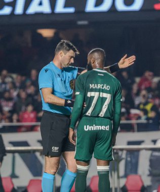 Sao Paulo (SP), Brezilya 07 / 30 / 2024 Hakem Jonathan Benkenstein Pinheiro, Sao Paulo ile Goias arasındaki maçta son 16 raundun ilk etabından Marcao do Goias 'ı uğurladı.