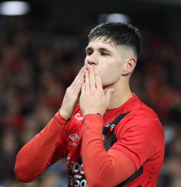 CURITIBA (PR) Brazil 07 / 31 / 2024 Zapelli Athletico Paranaense takımından ve Bragantino 'ya karşı oynadığı ve Copa do Brasil' in 16 raundunun ilk ayağı için geçerli olan maçta golünü kutluyor.