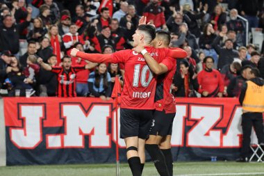 CURITIBA (PR) Brazil 07 / 31 / 2024 Zapelli Athletico Paranaense takımından ve Bragantino 'ya karşı oynadığı ve Copa do Brasil' in 16 raundunun ilk ayağı için geçerli olan maçta golünü kutluyor.