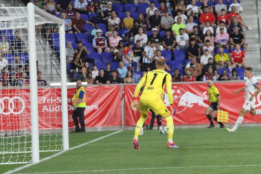 Red Bull Leipzig, Aston Villa Friendly 'e karşı. 31 Temmuz 2024, Harrison, New Jersey: Red Bull Leipzig ile Aston Villa arasında 31 Temmuz Çarşamba günü Harrison, New Jersey 'deki Red Bull Arena' da oynanan dostça futbol maçı. 