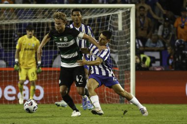 Aveiro (PT) Portekiz 08 / 03 / 2024 - Aveiro Belediye Stadyumu 'nda düzenlenen Candido de Oliveira Süper Kupası finali için geçerli olan Sporting x Porto ile oynanan karşılaşmada Hjulmand Sporting oyuncusu