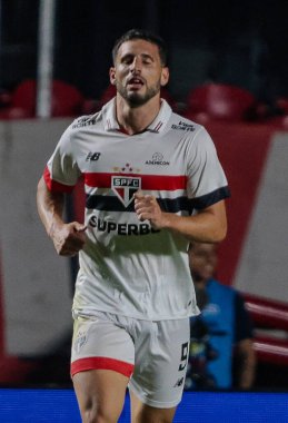 Sao Paulo (SP), Brezilya 03 / 08 / 2024 - Sao Paulo 'dan Calleri gol atıyor ve 2024 Brezilya Şampiyonası' nın 21 'i için Morumbis' teki Sao Paulo ve Flamengo arasındaki maçtaki golünü kutluyor.