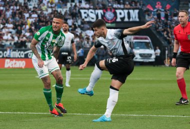 Sao Paulo (SP), Brezilya 08 / 04 / 2024 - Corinthians ile Juventude arasında oynanan karşılaşmada Korintliler ve Korintliler arasında oynanan A serisinin 21.