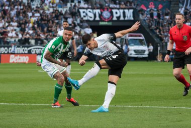 Sao Paulo (SP), Brezilya 08 / 04 / 2024 - Corinthians ile Juventude arasında oynanan karşılaşmada Korintliler ve Korintliler arasında oynanan A serisinin 21.