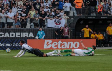 Sao Paulo (SP), Brezilya 08 / 04 / 2024 - Corinthians oyuncusu Giovane ile Juventude arasında oynanan 2024 Brezilya Serisi A Şampiyonası karşılaşmasında, Neo Quimica Arena 'da