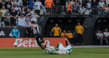 Sao Paulo (SP), Brezilya 08 / 04 / 2024 - Corinthians oyuncusu Giovane ile Juventude arasında oynanan 2024 Brezilya Serisi A Şampiyonası karşılaşmasında, Neo Quimica Arena 'da