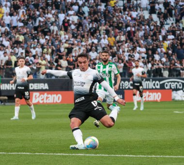Sao Paulo (SP), Brezilya 08 / 04 / 2024 - Corinthians oyuncusu Giovane ile Juventude arasında oynanan 2024 Brezilya Serisi A Şampiyonası karşılaşmasında, Neo Quimica Arena 'da
