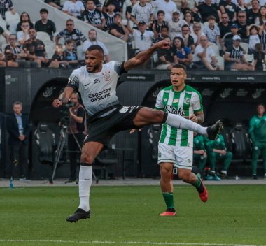 Sao Paulo (SP), Brezilya 08 / 04 / 2024 - Corinthians ve Juventude takımları arasında oynanan karşılaşmada Korintliler ile Neo Quimica Arena 'da oynanan 21.