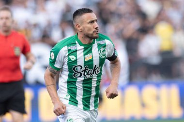 Sao Paulo (SP), Brezilya 08 / 04 / 2024 - Alan Ruschel, 2024 Brezilya Şampiyonası 'nın 21. turu için geçerli olan Corinthians ve Juventude arasındaki maçta golünü kutluyor