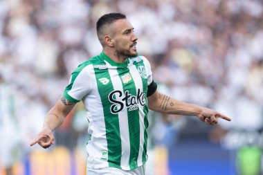 Sao Paulo (SP), Brezilya 08 / 04 / 2024 - Alan Ruschel, 2024 Brezilya Şampiyonası 'nın 21. turu için geçerli olan Corinthians ve Juventude arasındaki maçta golünü kutluyor