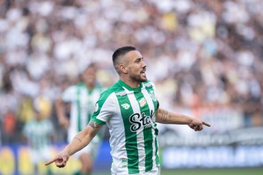 Sao Paulo (SP), Brezilya 08 / 04 / 2024 - Alan Ruschel, 2024 Brezilya Şampiyonası 'nın 21. turu için geçerli olan Corinthians ve Juventude arasındaki maçta golünü kutluyor
