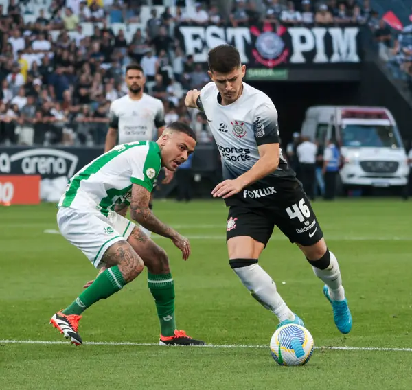 Sao Paulo (SP), Brezilya 08 / 04 / 2024 - Corinthians ile Juventude arasında oynanan karşılaşmada Korintliler ve Korintliler arasında oynanan A serisinin 21.