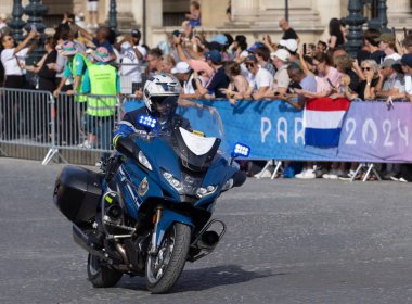 U.S. cyclist Kristen Faulkner wins Gold at Women's Road Race in Olympic Games Paris 2024. August 4, 2024, Paris, France: The Olympic Games Paris 2024 women's road cycling race was won by U.S. cyclist Kristen Faulkner clipart