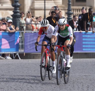 U.S. cyclist Kristen Faulkner wins Gold at Women's Road Race in Olympic Games Paris 2024. August 4, 2024, Paris, France: The Olympic Games Paris 2024 women's road cycling race was won by U.S. cyclist Kristen Faulkner clipart